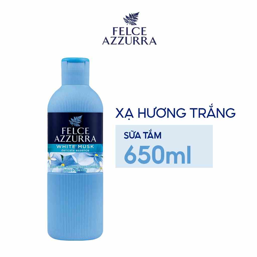 Sữa Tắm FELCE AZZURRA Muschio Bianco Hương Nước Hoa Xạ Hương Trắng & Hổ Phách Dưỡng Ẩm 650ML - 8001280068058