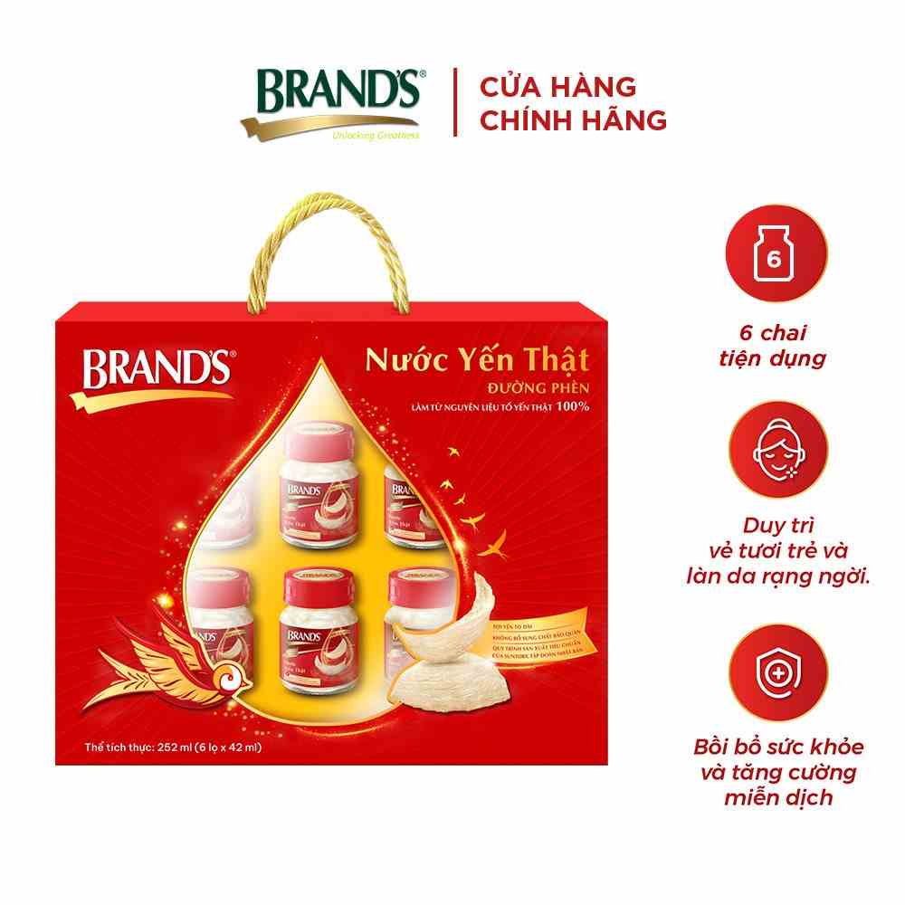 Hộp quà yến BRANDS đường phèn (42ml x 6 lọ)