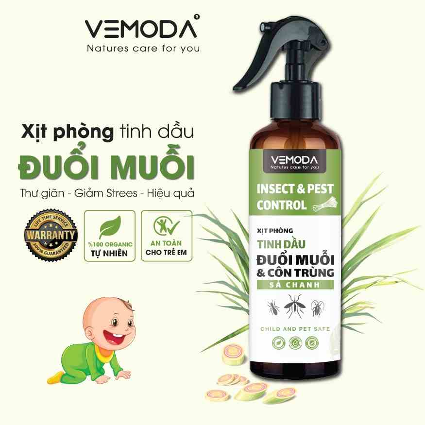 Xịt phòng tinh dầu đuổi muỗi Sả chanh VEMODA 260ml