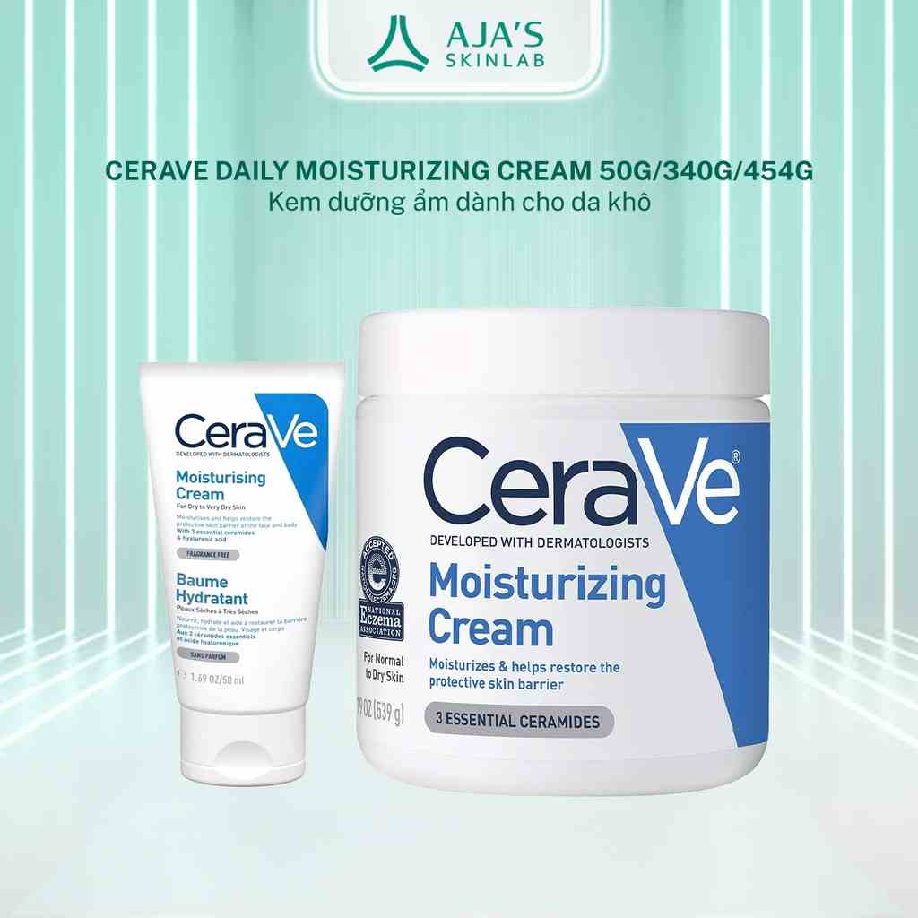 Kem dưỡng ẩm dành cho da khô Cerave Daily Moisturizing Cream khối lượng 50g/340g/454g - AJAS SKINLAB