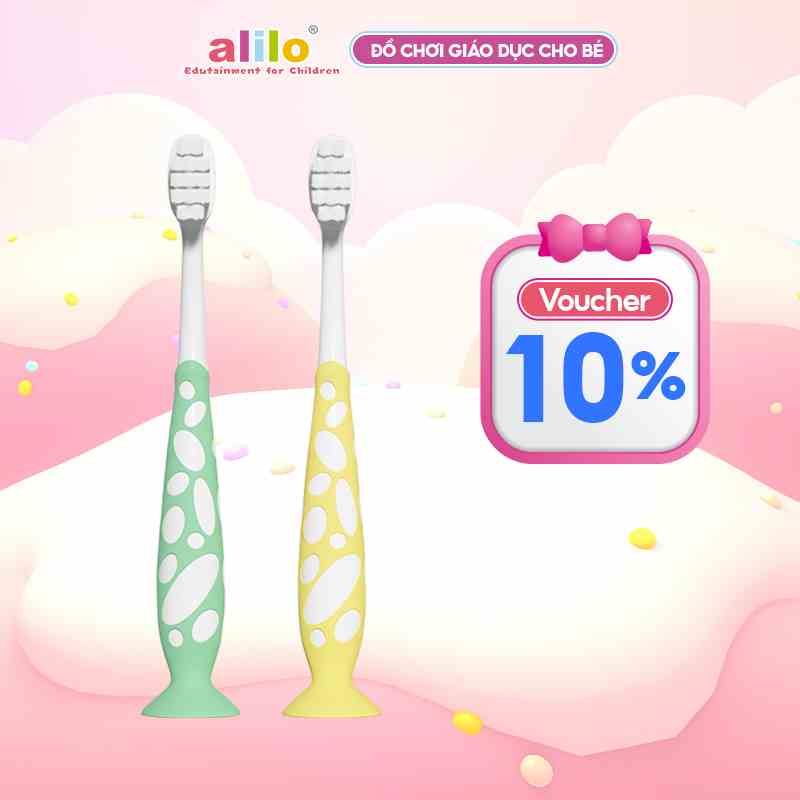 Bàn chải đánh răng cốc hút chân không cho bé Alilo T3 Kids Soft Toothbrush (Gói 2 chiếc) lông mềm siêu mịn