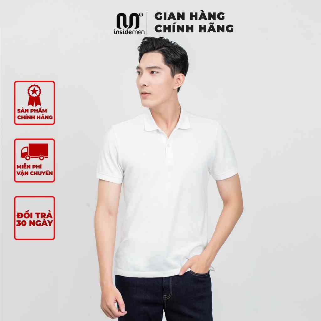 Áo polo nam INSIDEMEN dáng suông ngắn tay Regular Fit thoải mái nhẹ nhàng thoáng mát IPS016S1