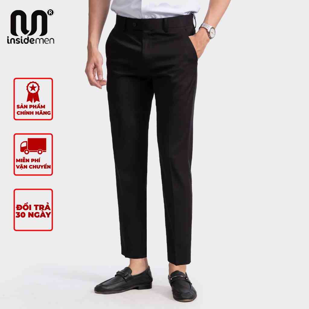 Quần âu nam cao cấp INSIDEMEN phom dáng Cropped suông nhẹ ôm vừa thoải mái tôn dáng khi mặc ITR04302