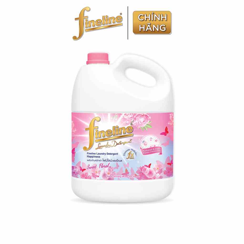 Nước Giặt Fineline Happiness Sweet Floral (Hồng) Can 3000ml.