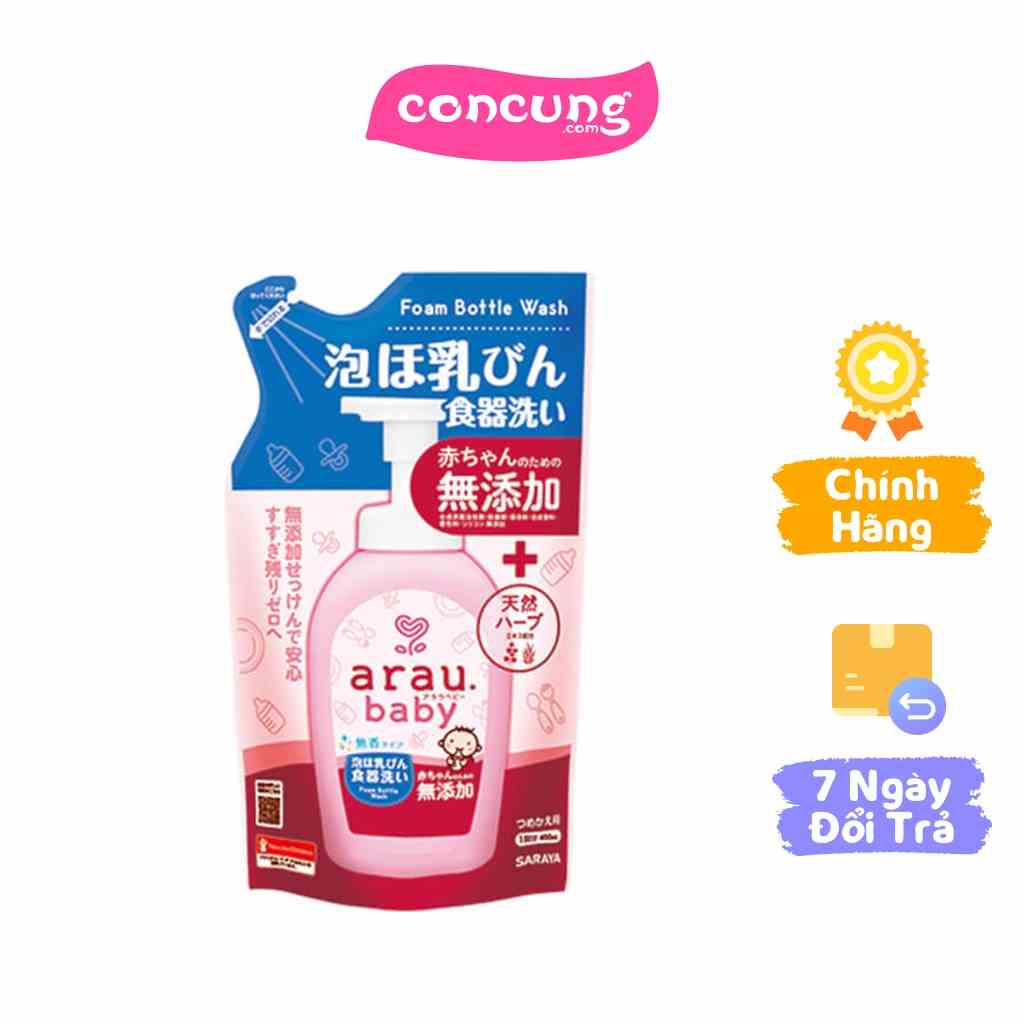 Nước rửa bình Arau 450ml túi refill