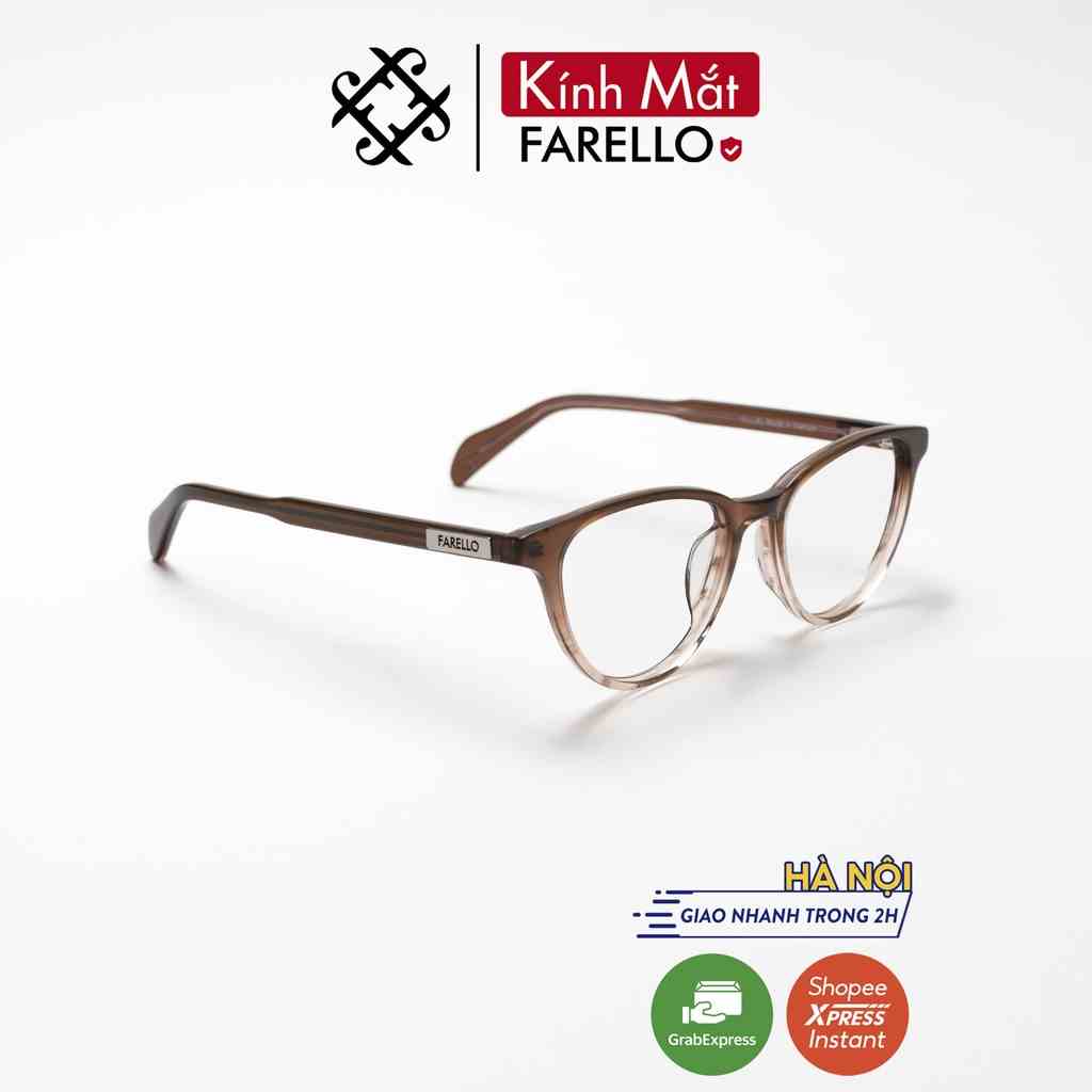 Gọng kính cao cấp nam nữ FARELLO Wind mắt bo tròn dày dặn kiểu dáng thời trang chất liệu nhựa Acetate cứng cáp chắc chắn