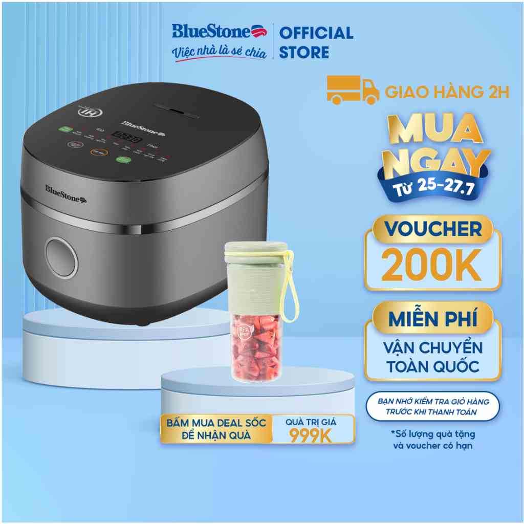 [Mã ELBAU5 giảm 5% đơn 300K] Nồi Cơm Điện Tử Cao Tần 1.5L BlueStone RCB-5991