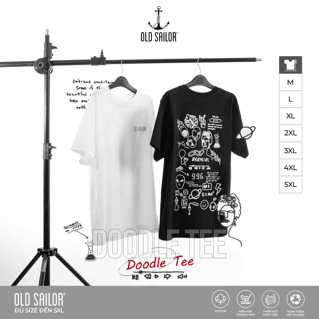 Áo Thun Unisex OLD SAILOR Chất Vải Cotton 4 Chiều Họa Tiết Grahic Form Áo Slim Fit Bigsize