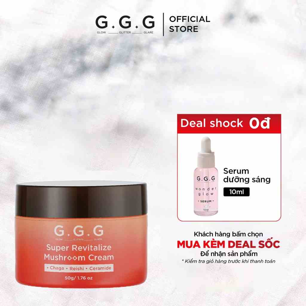 Kem Dưỡng Ẩm Phục Hồi Ngừa Lão Hóa Từ Nấm GGG Super Revitalize Mushroom Cream 50g