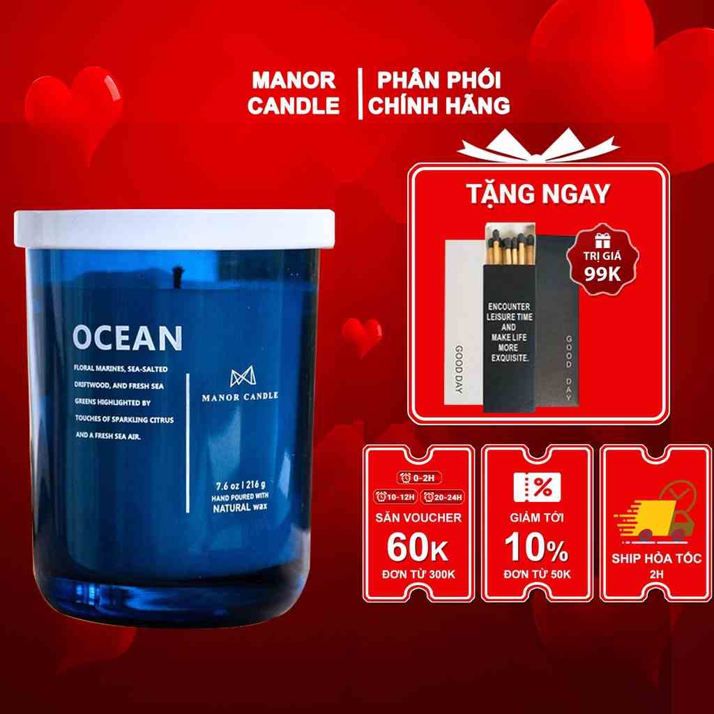 Nến thơm OCEAN Hương Muối Biển Và Cam Chanh, Manor Candle