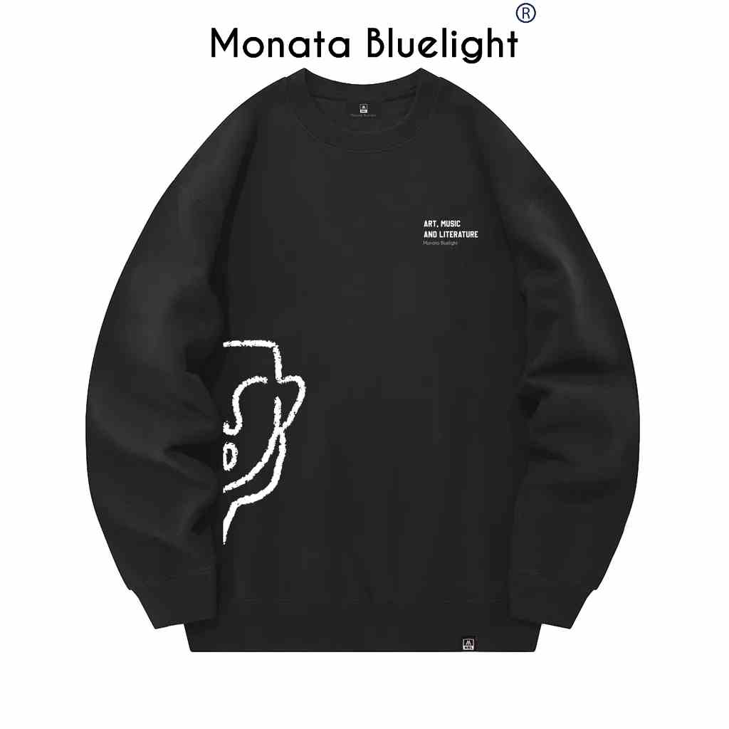 [Mua 2 giảm 7%] MONATA BLUELIGHT ART - Áo Sweater nỉ chân cua dày dặn