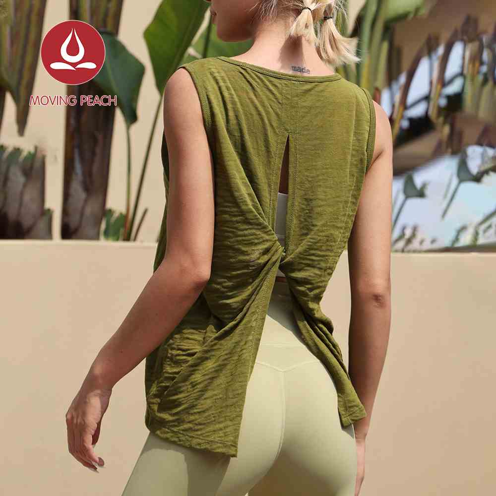 MOVING PEACH EVT Áo Tank Top Thể Thao Không Tay Siêu Nhẹ Hở Lưng Chất Lượng Cao