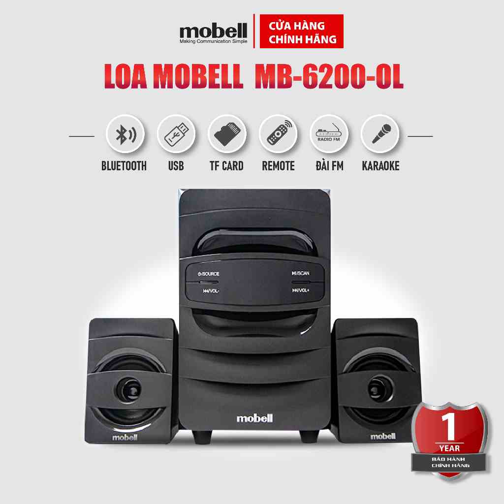 Loa máy tính mobell MB-6200-OL để bàn  kết nối blutooth, USB màn hình LED bảo hành 12 tháng