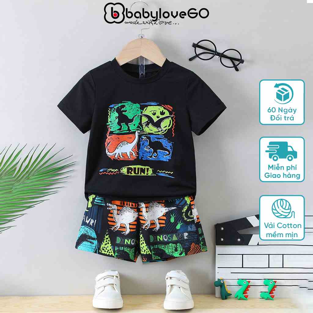 Áo thun in hình đặc sắc cho bé BabyloveGO áo bé trai chất cotton thoáng mát mềm mịn