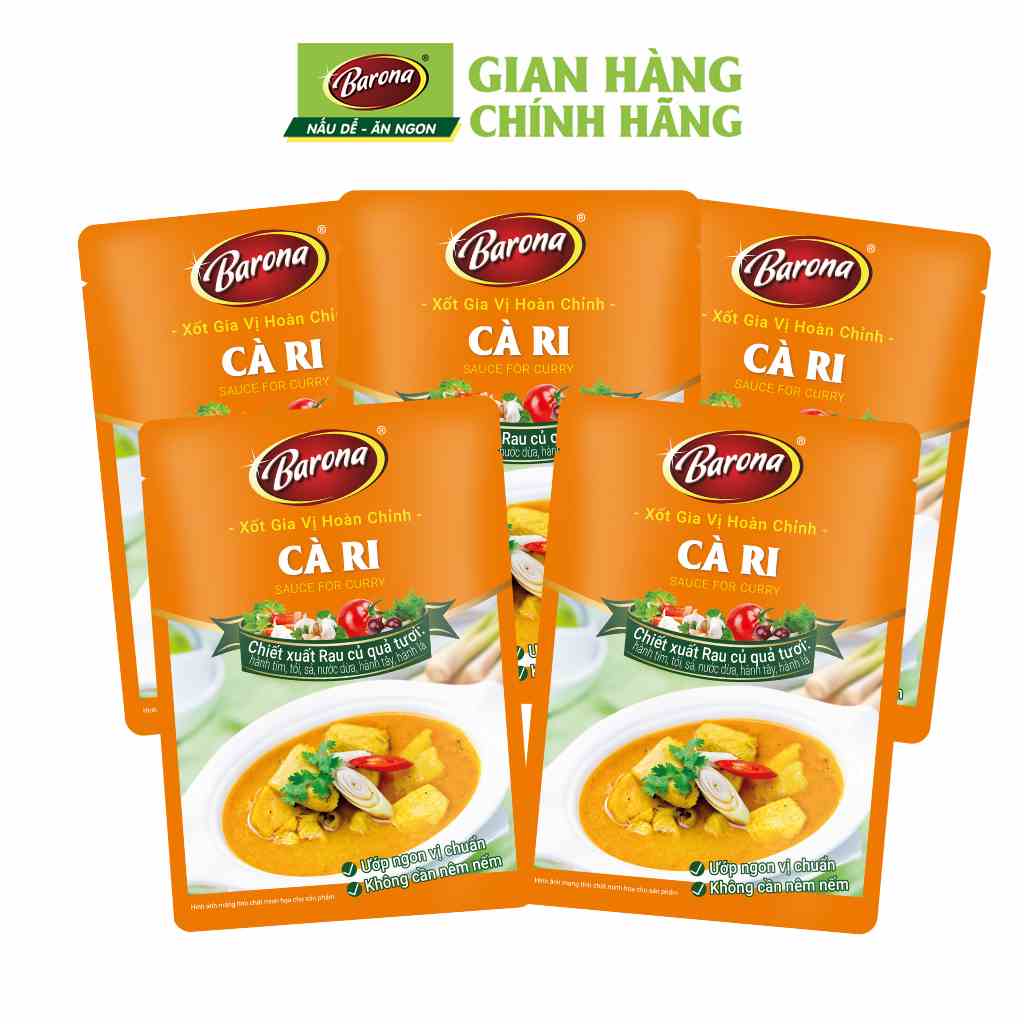 Combo 5 gói Gia Vị Cà Ri Barona 80g