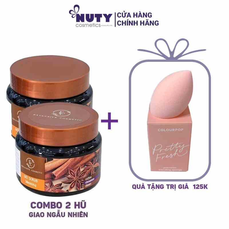 Combo 2 Tẩy Tế Bào Chết Toàn Thân Exclusive Cosmetic Chiết Xuất Quế Hồi & Cafe (380ml x 2)