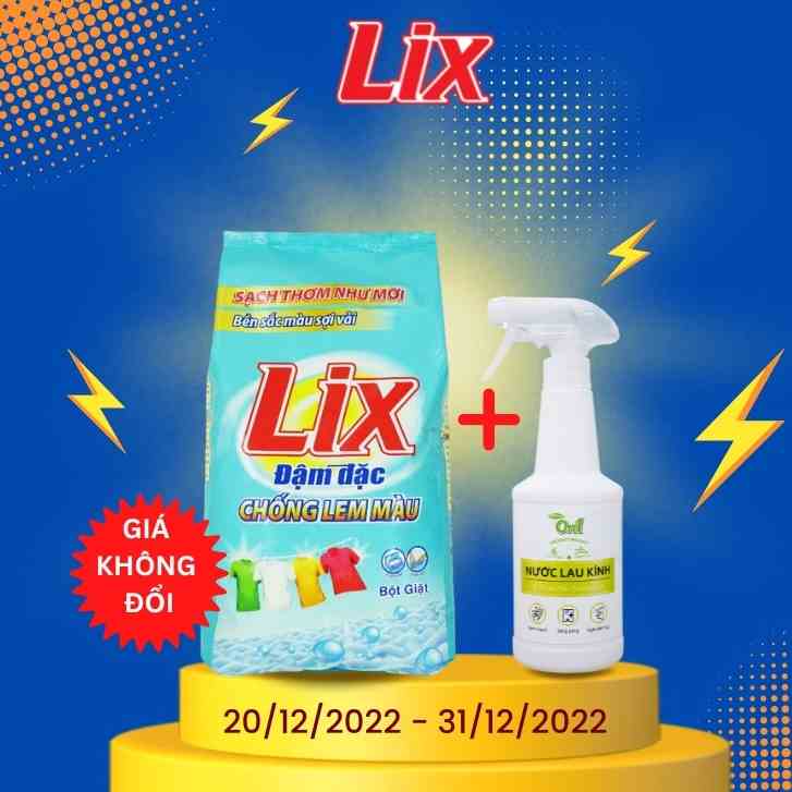 Bột giặt Lix chống lem màu 5,5KG EM558 làm sạch mọi vết bẩn cứng đầu giữ quần áo bền màu sợi vải sạch thơm như mới