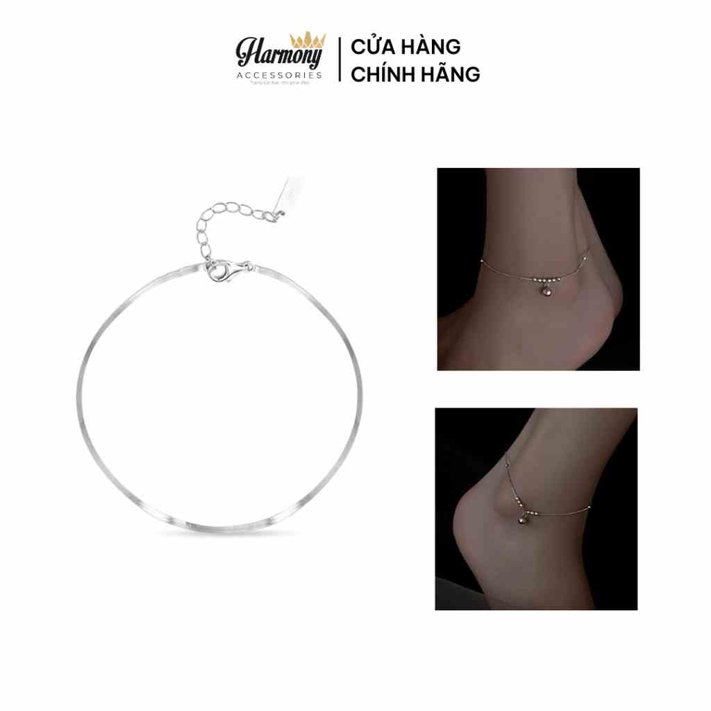 Lắc chân nữ bạc ta s925 bạch kim basic dẹt mảnh Vera | HARMONY ACCESSORIES LC15