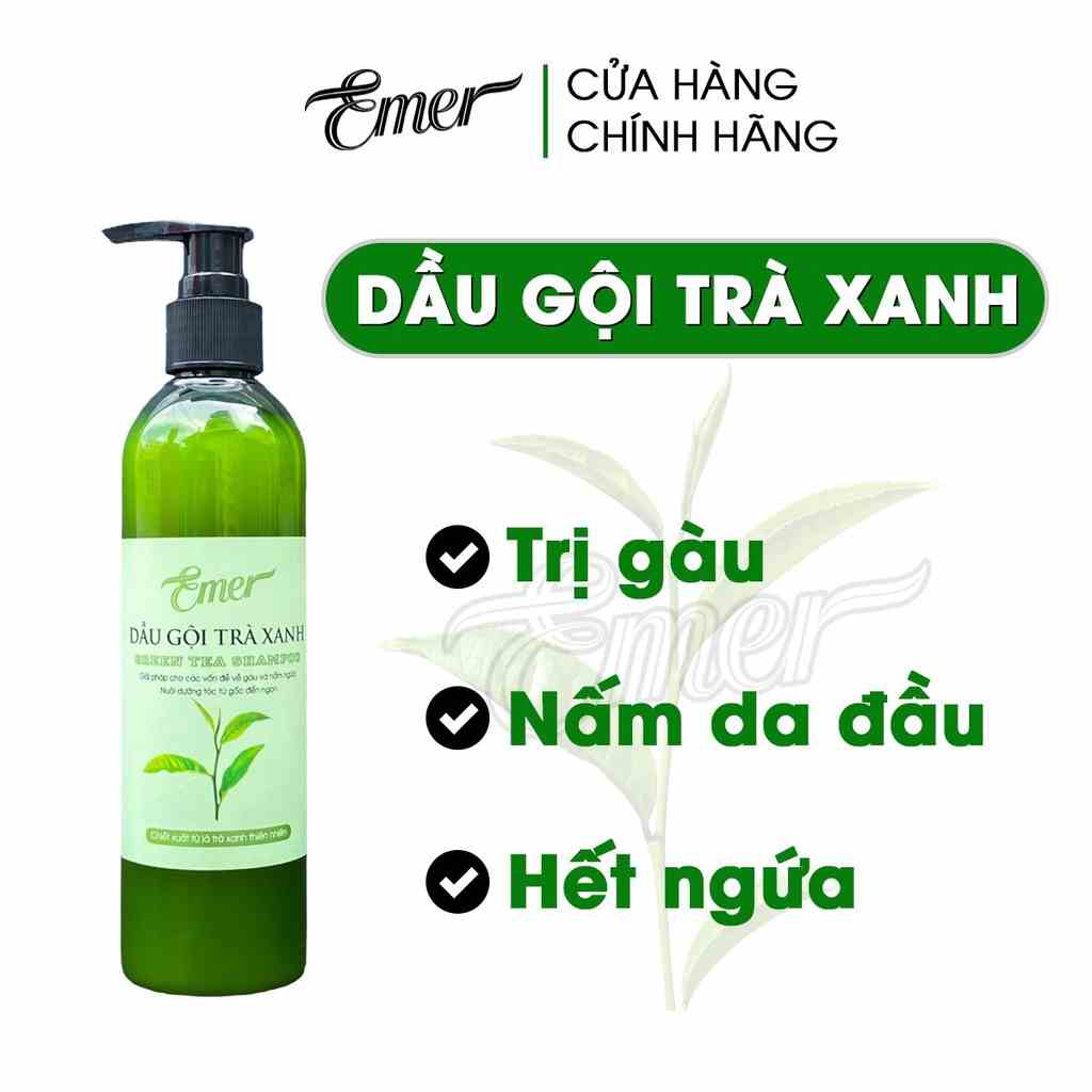 [Mã BMLTB35 giảm đến 35K đơn 99K] Dầu gội trà xanh sạch gàu hết ngứa Emer Garin nuôi chăm sóc tóc từ gốc đến ngọn 300ml