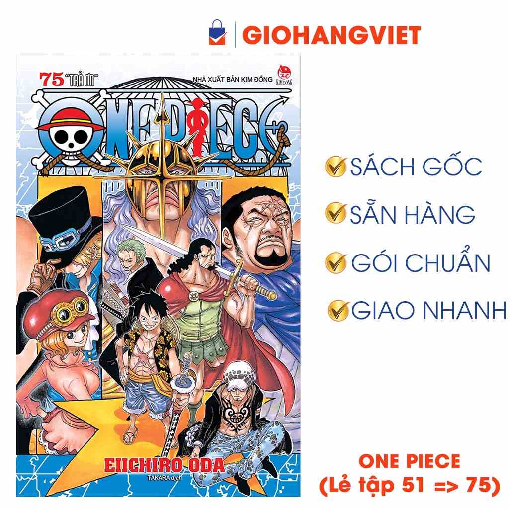 Truyện tranh One Piece lẻ tập từ tập 51 đến Tập 75 lẻ tập tùy chọn