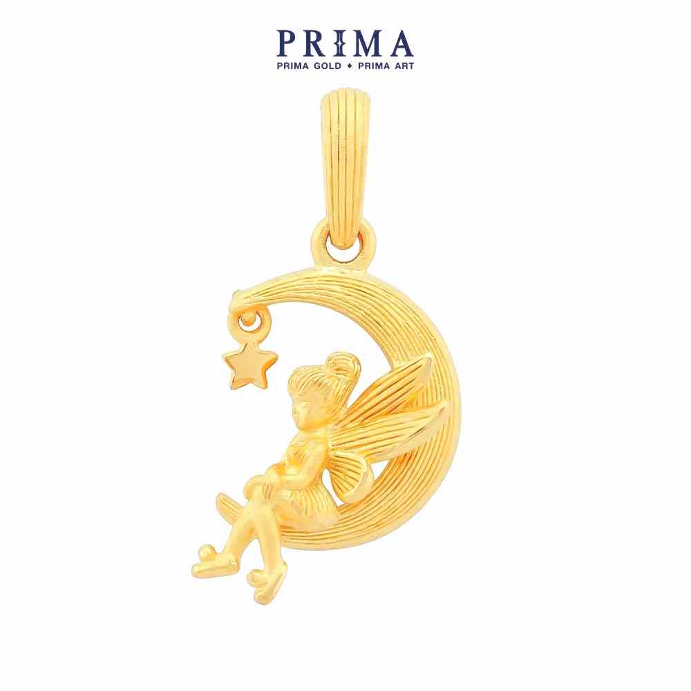 PRIMA Mặt dây chuyền Vàng 24K - BST Fairy Collection - Thiên Thần và Mặt Trăng - 111P1326