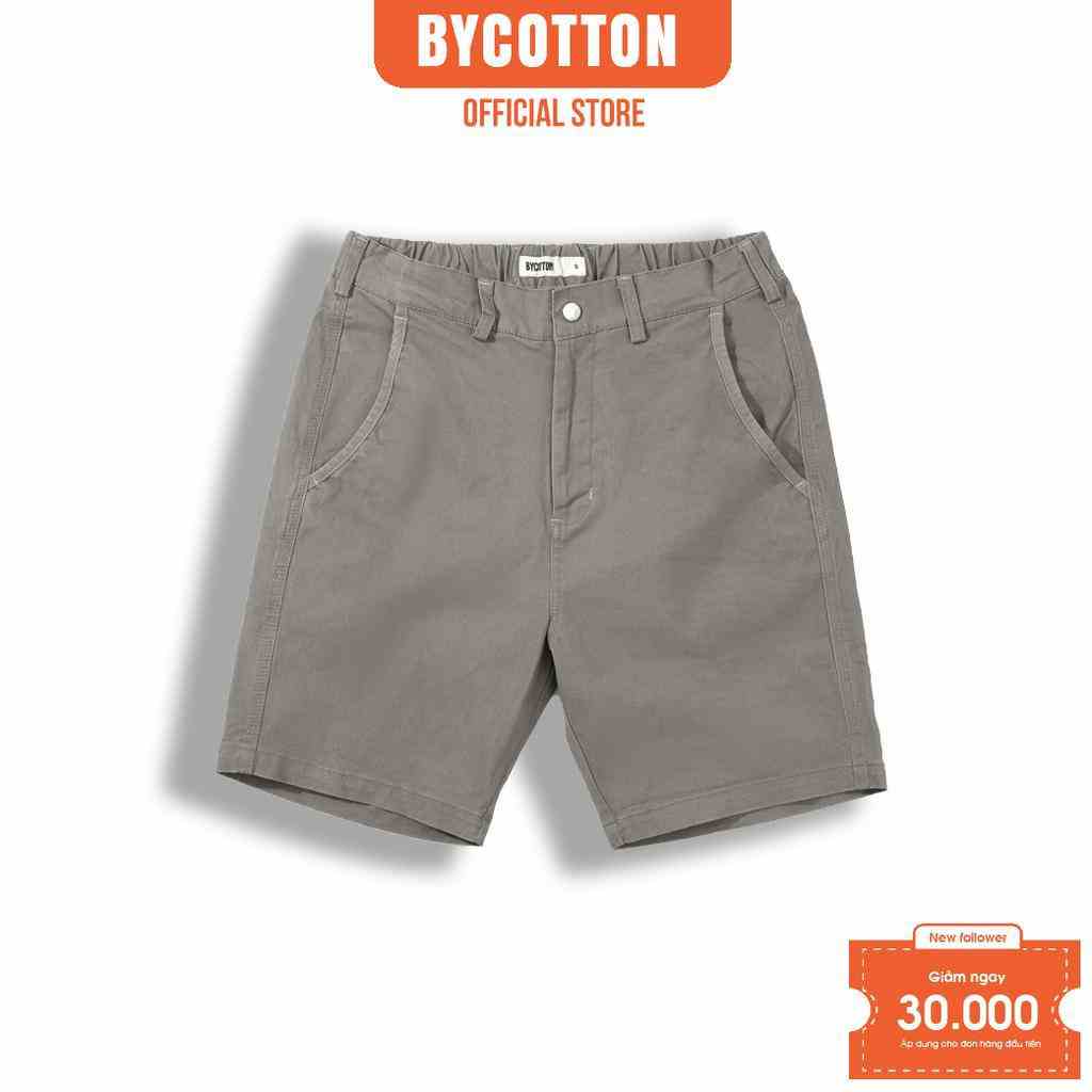 [Mã BYCO300T8 giảm 30% đơn 0K] Quần Short Kaki Nam Màu Xám Khói BY COTTON Light Grey Kaki Shorts