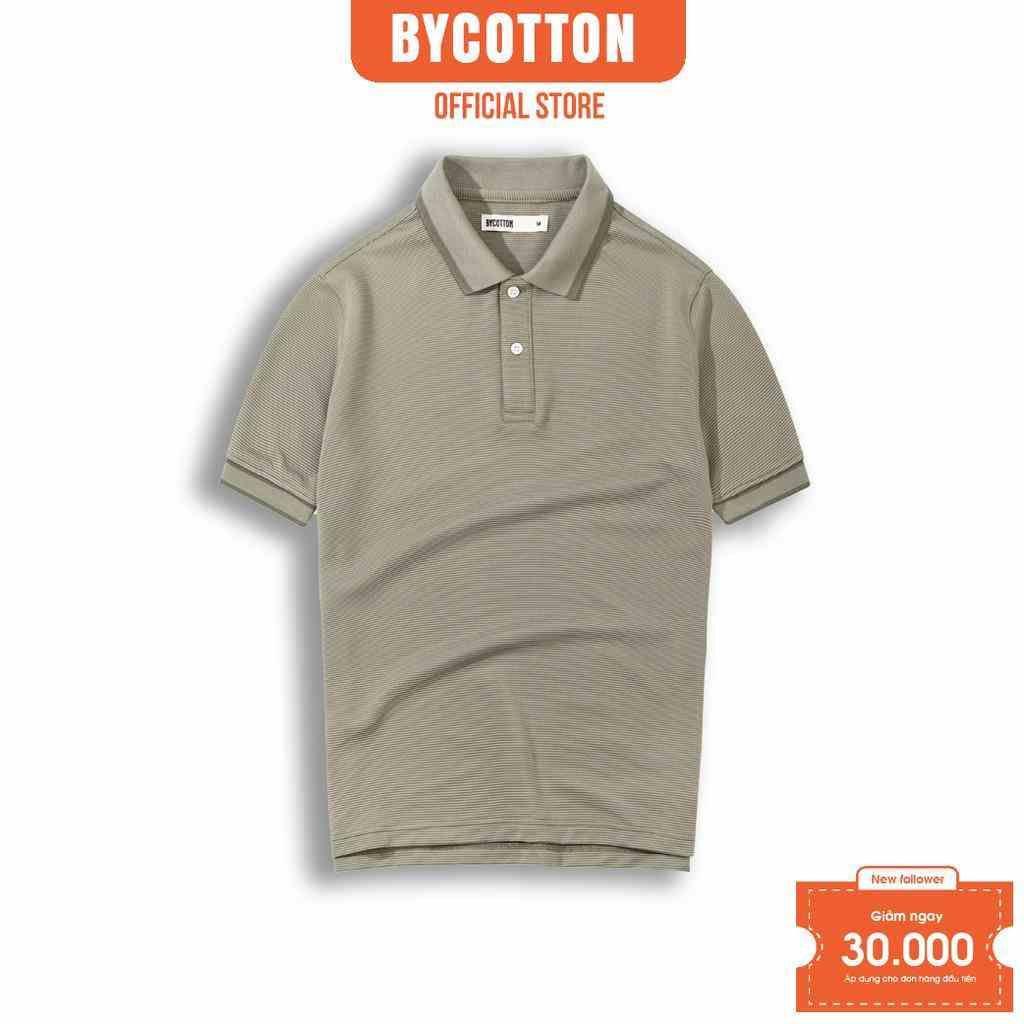 [Mã BYCO300T8 giảm 30% đơn 0K] Áo Thun Nam Polo Gân Cổ Bẻ Màu Xanh Lá Đậm BY COTTON Ribbed Polo Dark Green