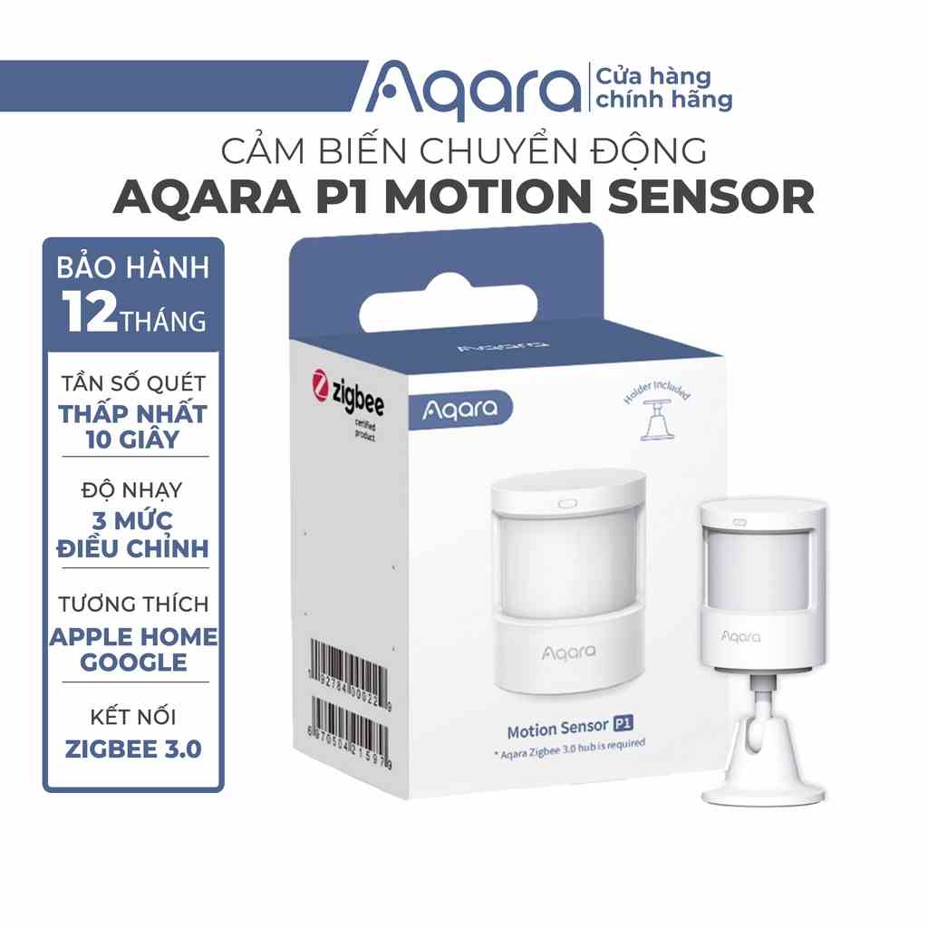 Cảm biến chuyển động Aqara P1 Motion Sensor MS-S02 - Góc quét 170 độ, Tương thích Apple HomeKit, Cần trang bị Hub