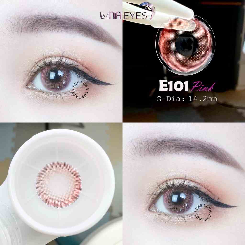 Kính áp tròng LUNA EYES E101 PINK - Lens size vừa