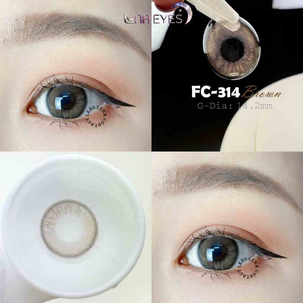 Kính áp tròng LUNA EYES FC-314 BROWN - Lens size vừa