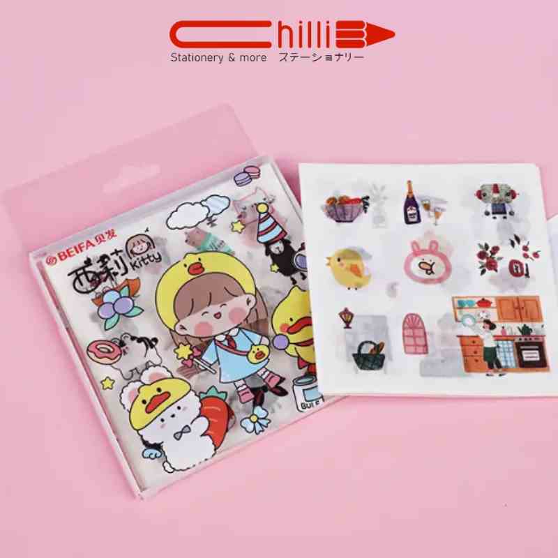 Set 20 Miếng Sticker Beifa Họa Tiết 2 Phong Cách Đáng Yêu