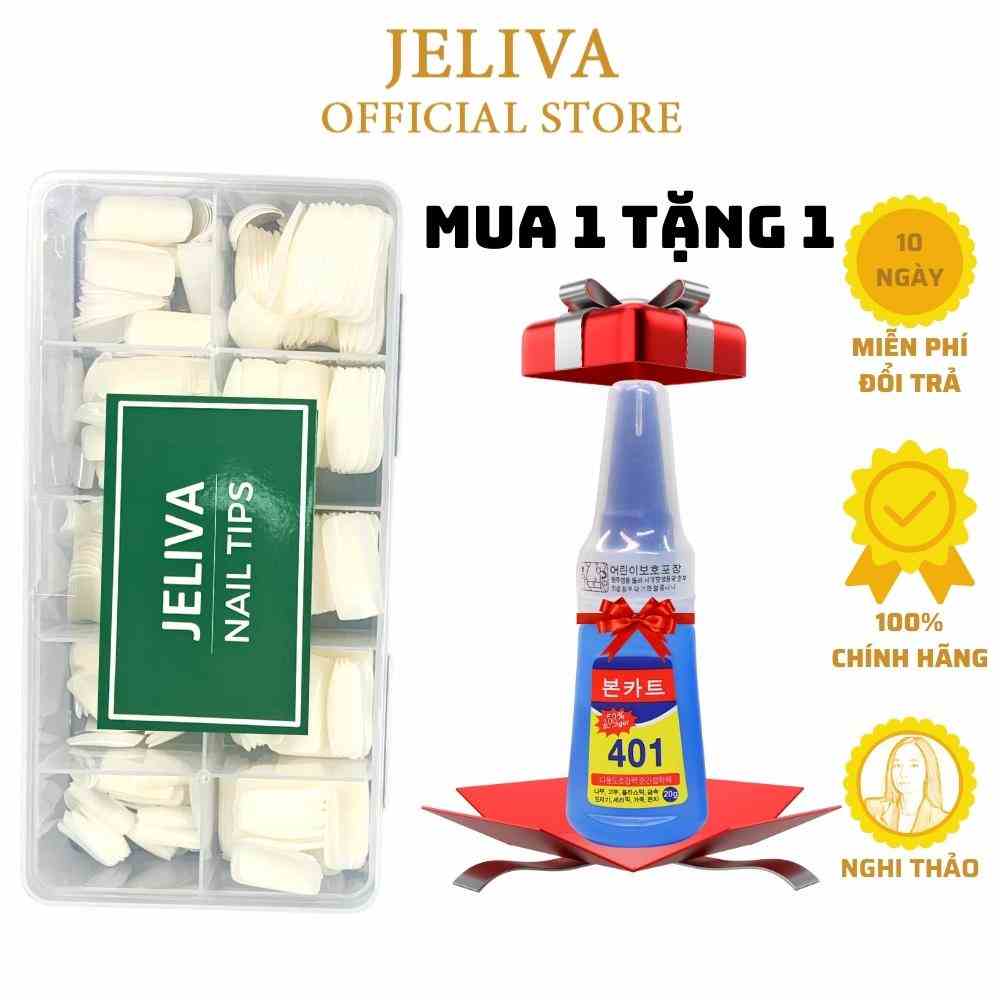 Móng úp chân dài đủ size JELIVA hộp 500 móng