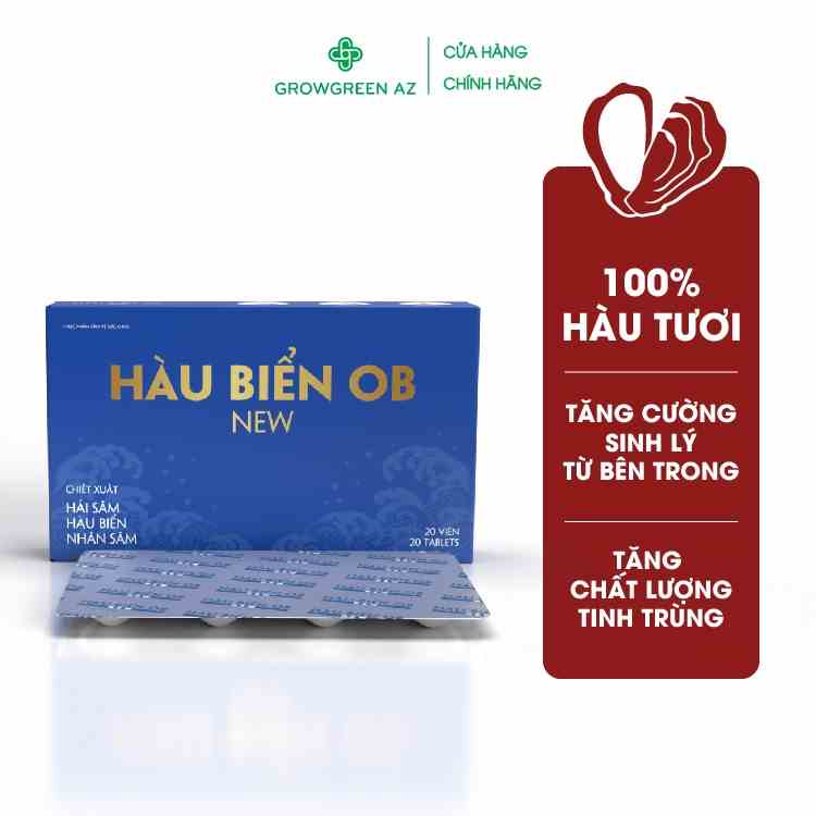 [Vỉ 10 Viên] Hàu Biển Ob New Grow Green AZ Hết Xuất Tinh Sớm, Yếu Sinh Lý, Bổ ThậnTráng Dương Tăng Chất Lượng Tinh Trùng