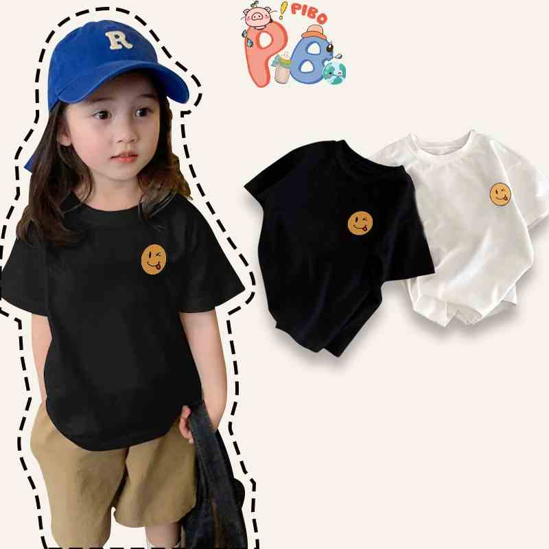 Áo Thun Cộc Tay Bé Gái Bé Trai BabyBoo Hình Smile Nhỏ Cute Cotton Tàu Thoáng Mát, Thấm Hút Mồ Hôi Tốt- PiBo Store