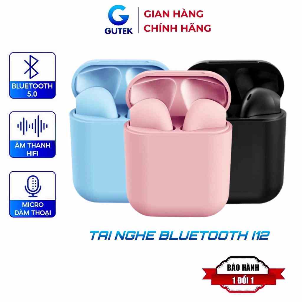 Tai nghe bluetooth không dây Gutek inpods i12 tws v5.0 nút cảm ứng âm thanh HiFi