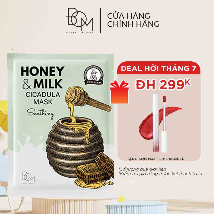 [Mã BMLTB35 giảm đến 35K đơn 99K] Mặt Nạ Làm Dịu Và Dưỡng Da Mềm Mại BOM Honey & Milk Soothing Cicadula Mask 25g