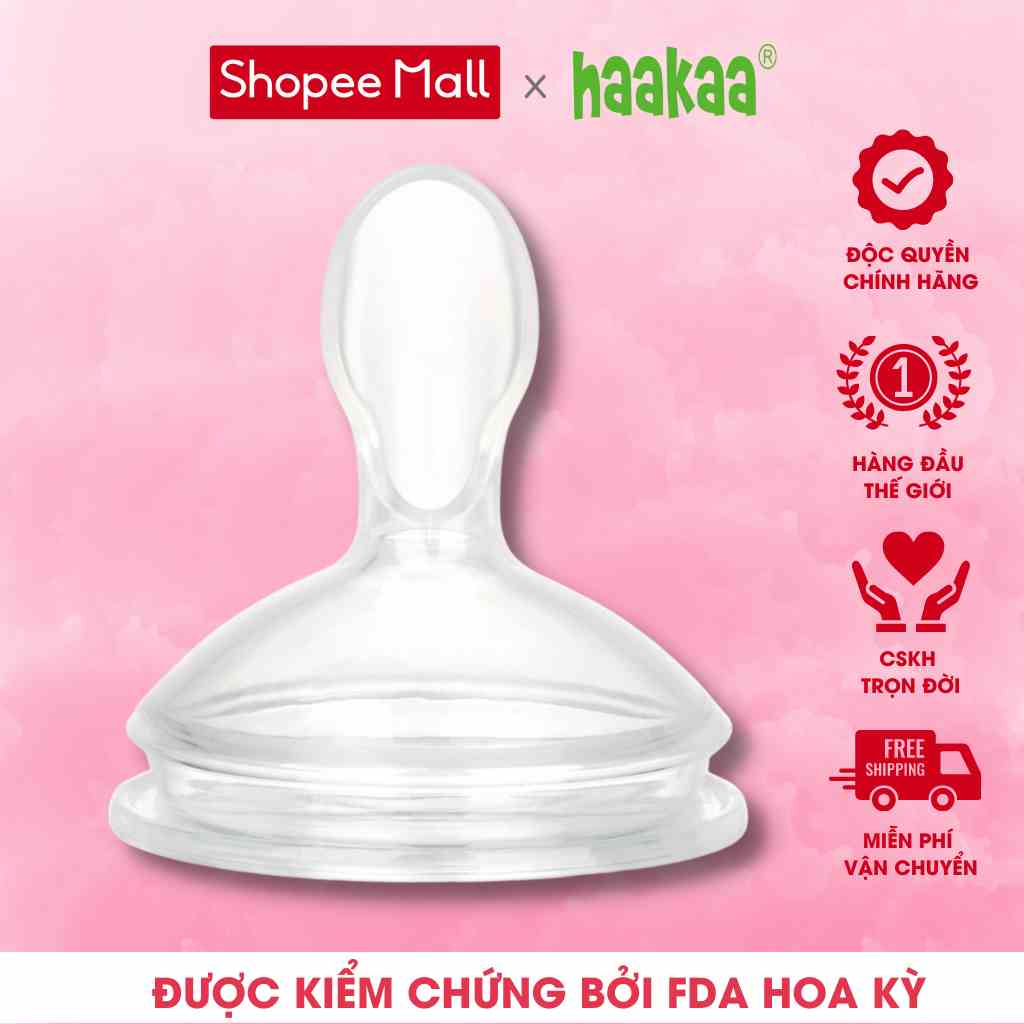 [Mã BMLTB200 giảm đến 100K đơn 499K] Núm thìa ăn dặm Gen.3 Haakaa. Chất liệu silicone cao cấp, an toàn