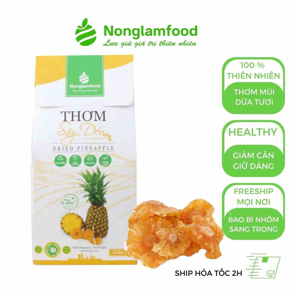 Thơm sấy trái cây sấy dẻo Nông Lâm food, đồ ăn vặt healthy, hoa quả sấy thơm ngon siêu rẻ