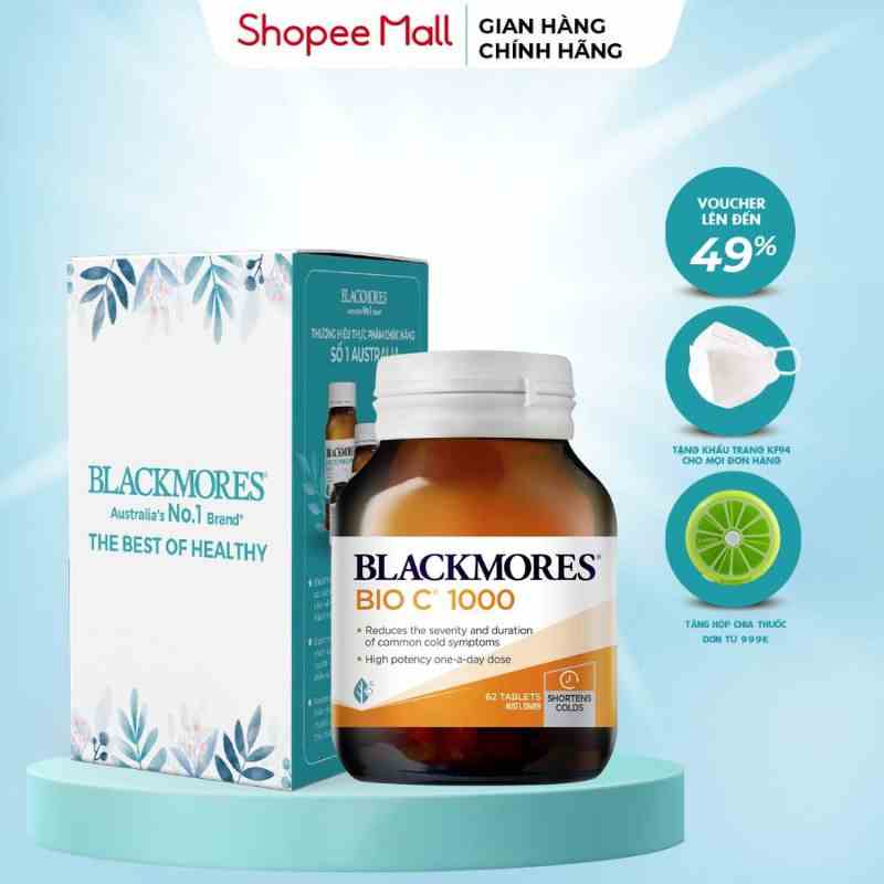 Viên uống bổ sung vitamin C Blackmores BioC 1000mg 62 viên, tăng cường đề kháng, giúp đẹp da, sáng da