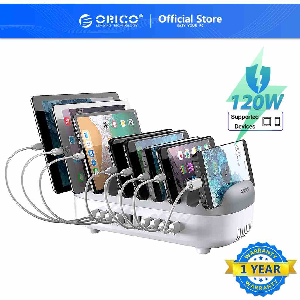 Đế Sạc ORICO 10 Cổng USB 120W 5V 2.4A Tiện Dụng Cho Gia Đình / Văn Phòng DUK-10P