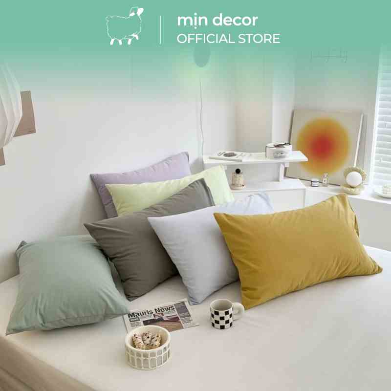 [Mã BMLTA35 giảm đến 35K đơn 99K] Đôi vỏ gối nằm cotton tici 50x70cm Mịn Decor màu trơn basic mềm mát