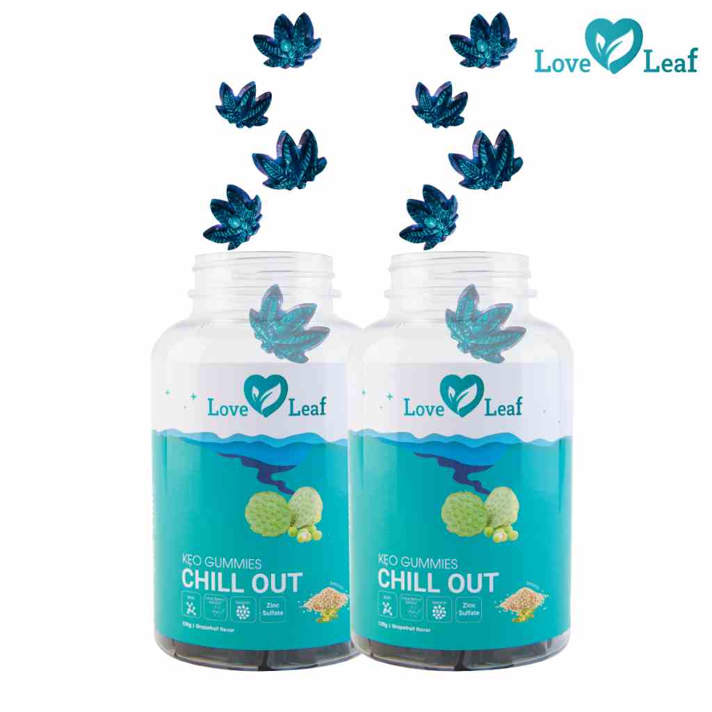 [Combo 2 hộp] Kẹo Ngủ Ngon Chill Out Love Leaf Hỗ Trợ Giấc Ngủ Ngon, Giải Toả Căng Thẳng, Hộp 120gr