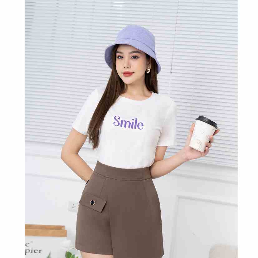 Áo thun nữ form vừa in hình chất Cotton Compact - Áo phông nữ LOZA G0025