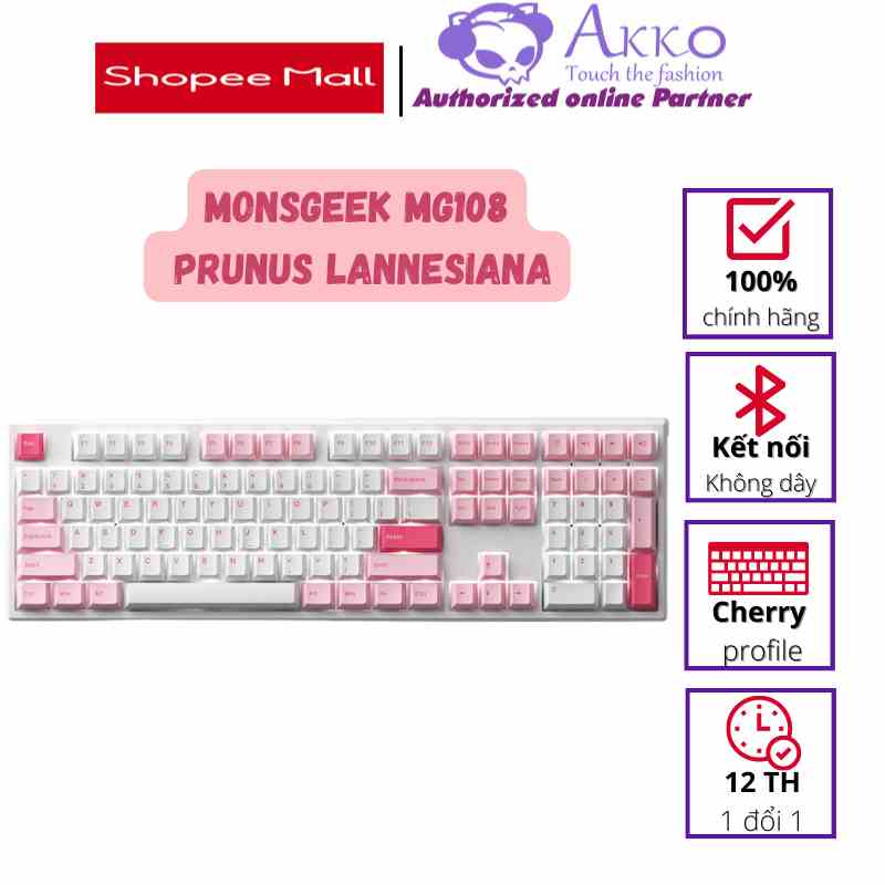 Bàn phím cơ MonsGeek MG108 Prunus Lannesiana (White LED / AKKO cs switch)