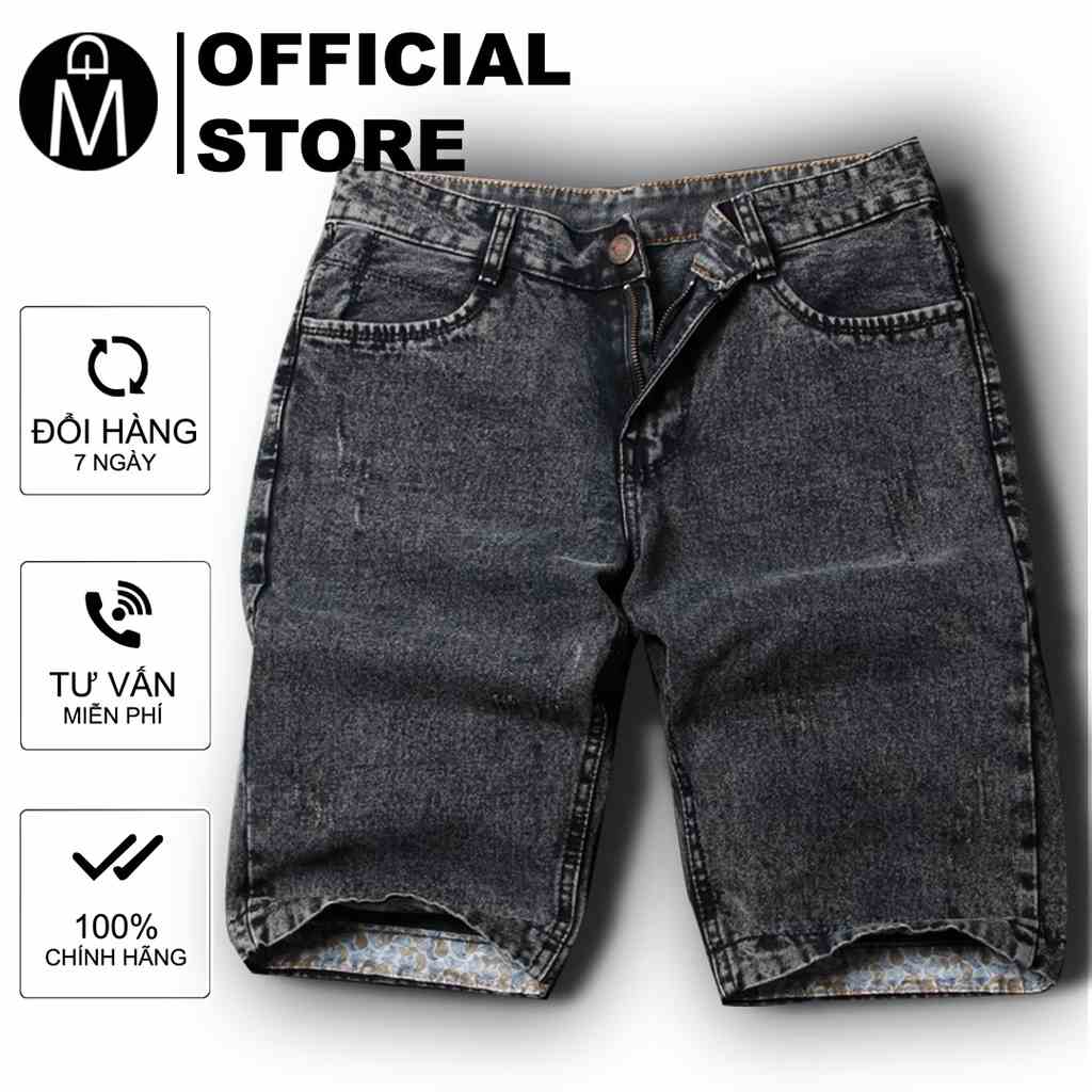 [Mã BMLTA35 giảm đến 35K đơn 99K] Quần short jeans nam xám đậm vải dày Q110 MĐ short đùi nam