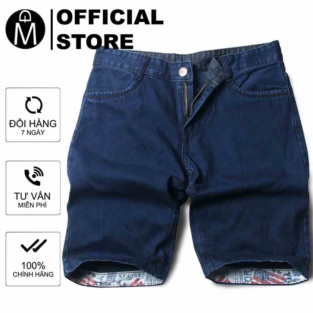 [Mã BMLTA35 giảm đến 35K đơn 99K] Quần short jeans nam xanh đen vải dày Q111 MĐ