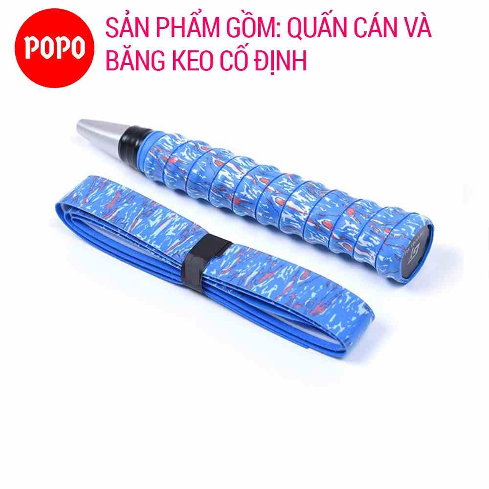 Quấn cán tennis, cầu lông POPO GY100 có gân vân nhiều màu, đảm bảo thoáng khí, thoát mồ hôi