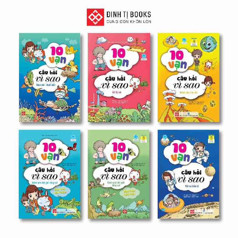 Sách - Combo 10 vạn câu hỏi vì sao (Có bìa áo)- Truyện tranh thiếu nhi cho bé 5-15 tuổi - Đinh Tị Books