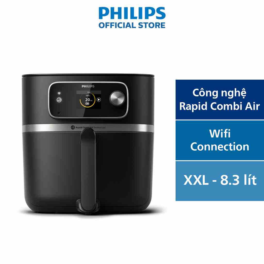 Nồi Chiên Không Dầu cao cấp Philips HD9880/90 XXL Connected |2000W - Hàng Chính Hãng