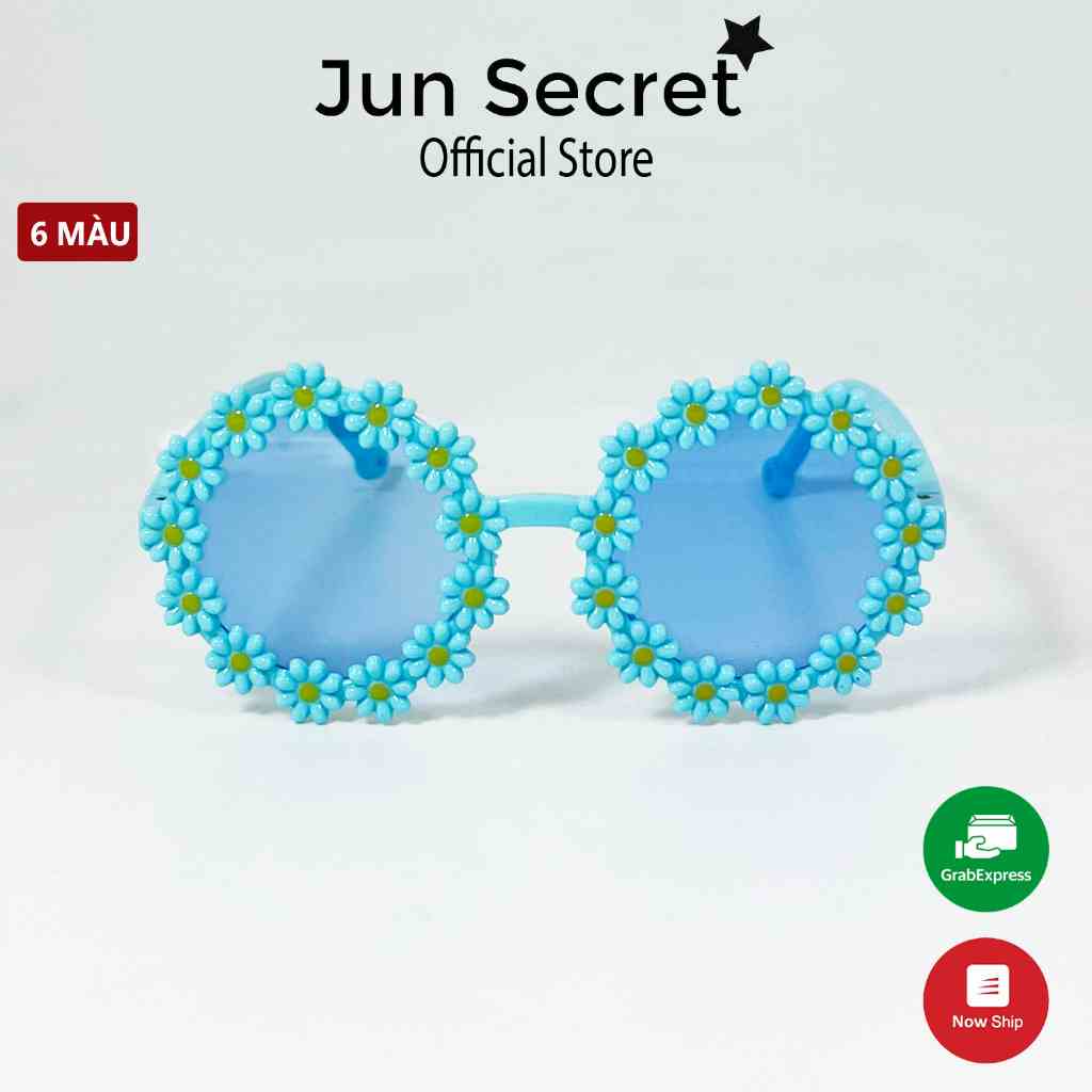 Kính thời trang Jun Secret form kính hình hóa cúc nhí nhiều màu chống nắng, chống tia Uv cho bé JS5221